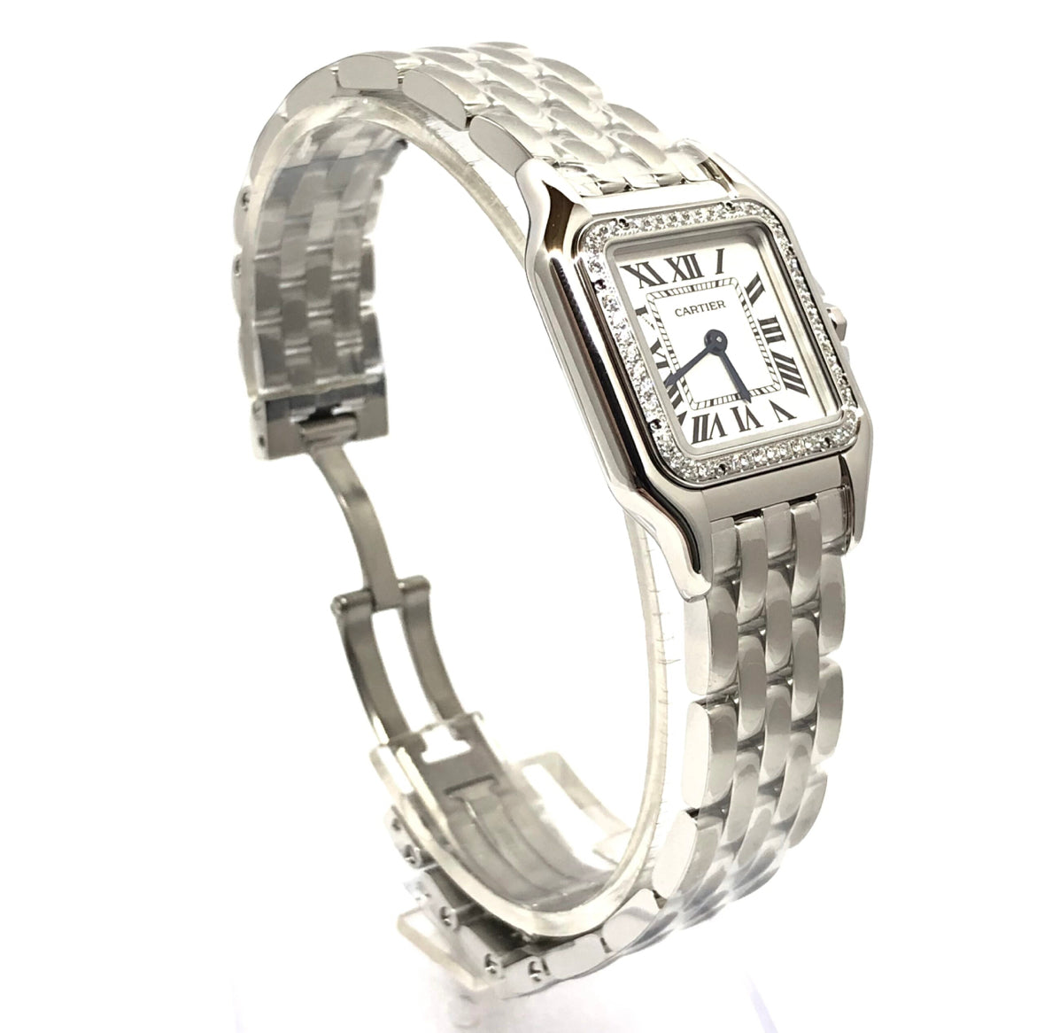 Replica clone Cartier Panthere Stainless Steel & Diamonds Medium Model Ladies Watch, W4PN0008 - IP Empire Replica Watches