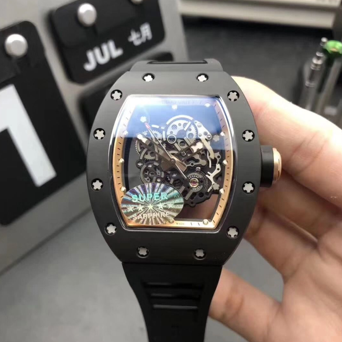 Richard Mille RM55 KV Ceramic Rose Gold Skeleton Dial - IP Empire Replica Watches