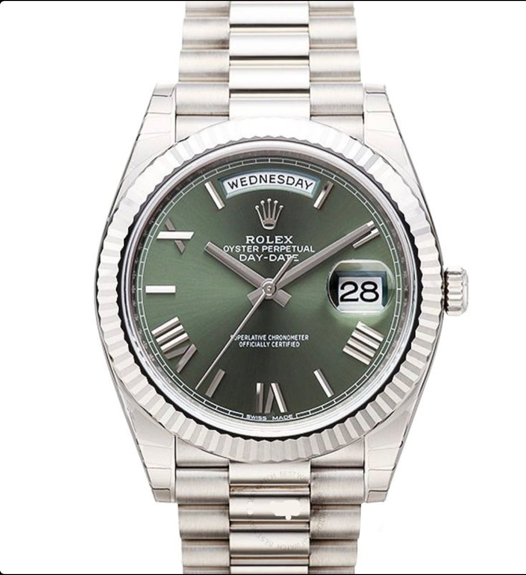 Replica Rolex Day-Date Automatic 18 Carat White Gold President Mens Watch 228239GNSRP - IP Empire Replica Watches